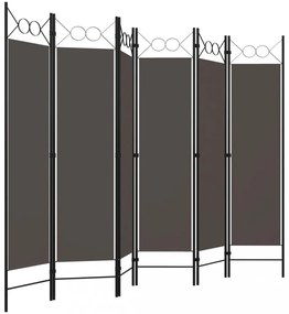 antracitszürke 6 paneles paraván 240 x 180 cm