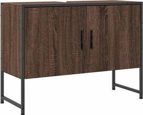 vidaXL barna tölgy szerelt fa fürdőszobai mosdószekrény 80x33x60 cm