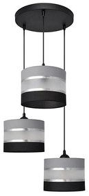 Csillár zsinóron HELEN 3xE27/15W/230V fekete/szürke/ezüst