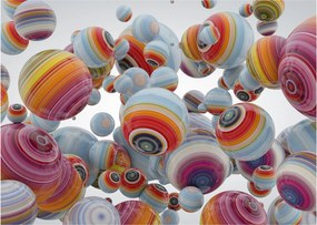 Festett gömbök képe (üvegen) (70x50 cm)