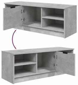 betonszürke szerelt fa TV-szekrény 102 x 35,5 x 36,5 cm