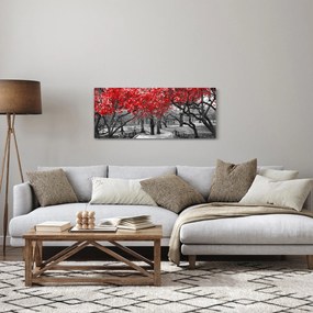 Kép - vörös fák,Central Park, New York (120x50 cm)