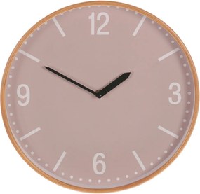 Falióra – 32 cm átmérő, MDF és fa keret, bézs