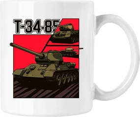 Tank bögre T-34-85 Rajongóknak Fehér 330ml
