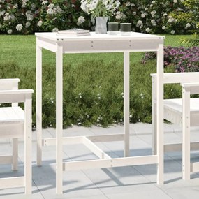 Fehér tömör fenyőfa kerti asztal 82,5x82,5x110 cm