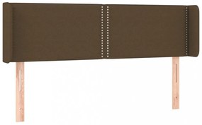 sötétbarna szövet LED-es fejtámla 147 x 16 x 78/88 cm