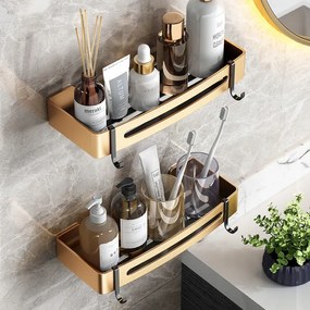 2x fürdőszobai polc alumínium korróziógátló ragasztóval