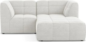 Fehér buklé sarokkanapé (jobb oldali-heverő résszel) Aloha – Makamii