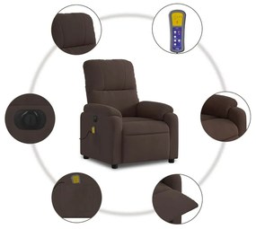 barna mikroszálas szövet elektromos dönthető masszázsfotel