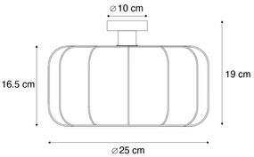 Japandi mennyezeti lámpa fehér 25 cm - Madleine