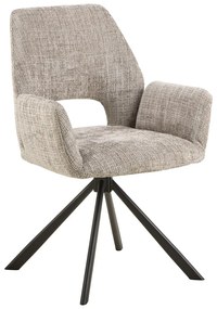 Világosszürke kárpitozott karfás étkezőfotel Graham – Actona