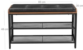 DAVOR cipőtároló barna/fekete