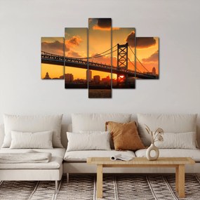 Kép - Naplemente a Ben Franklin híd felett, Philadelphia (150x105 cm)