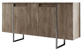 Konzolasztal Luxe - Walnut, Silver