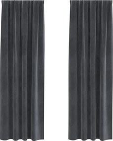 vidaXL Sötétítő függönyök 2 pcs Világosszürke 140 x 245 cm Bársony