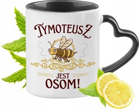 Timóteusnak Fekete Bögre Szív Alakú Füllel Ajándék