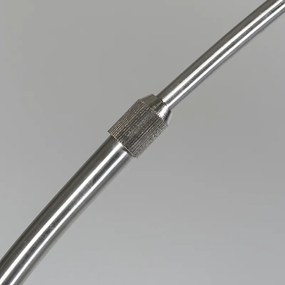 Modern íves állólámpa acélból fekete textilbúrával - Arc Basic