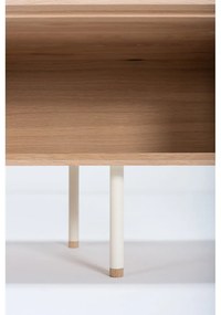 Fehér-natúr színű tölgyfa TV-állvány 200x48 cm Fina – Gazzda