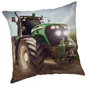 Traktor Green párnahuzat 45x45 cm