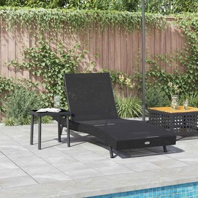 Napozóágy asztallal 2 pcs Fekete 40 x 40 x 40.5 cm polirattan
