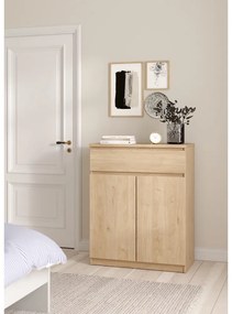 Natúr színű komód tölgyfa dekorral 80x100x40 cm Naia – Tvilum