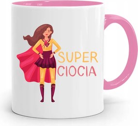 Rózsaszín Bögre Ajándék Nagynéninek, Szuper Nagynéninek! fényképes nyomattal