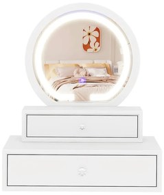 Asztalra tehető sminktükör 2 fiókkal
