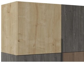 Barna-natúr színű szekrény tölgyfa dekorral 100x130 cm Titan – Marckeric