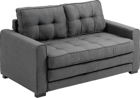 HOMCOM Kihúzható Kanapé 2 Fős Szövet Kanapé Ágy Funkcióval Szürke Gumifából 147,5 x 75 x 85 cm | Aosom