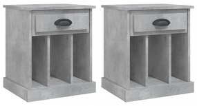 2 db betonszürke éjjeliszekrény 43x36x50 cm