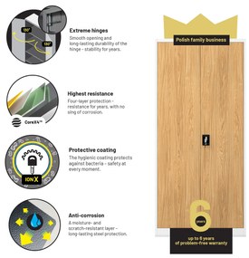 Iratszekrény fehér/arany tölgy: Eco Design JAN H