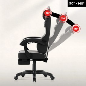 Gamer szék space 3.7 lábtartóval szürke