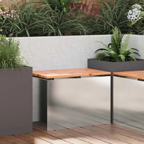 vidaXL Kerti pad Ezüst 60 x 40 x 43 cm Rozsdamentes acél