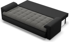 Tokio kanapéágy, bársony + műbőr, szürke - fekete