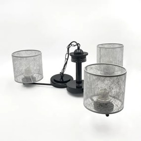 Láncra akasztható ROSA csillár 3xE27/60W/230V, fekete/szürke