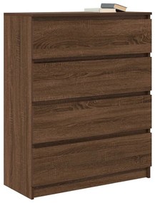 barna tölgyszínű szerelt fa tálalószekrény 80x35x99 cm