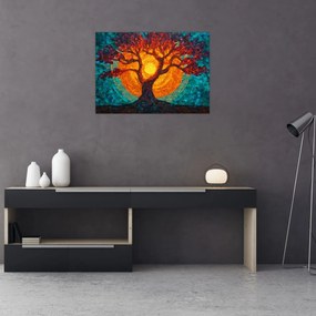 Kép - Az élet fája és a nap mozaikban (70x50 cm)