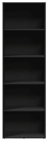 fekete szerelt fa könyvespolc 60 x 30 x 189 cm