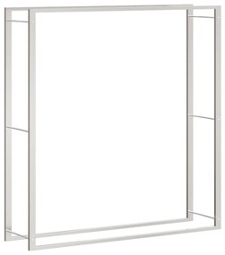 rozsdamentes acél tűzifatároló 110x28x116 cm