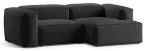 Sötétszürke kordbársony sarokkanapé (jobb oldali-heverő résszel) Bergano – Cosmopolitan Design