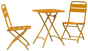 vidaXL Bisztró készlet 3 pcs Mustár Acél