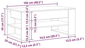 Dohányzóasztal Musta tammi 102 x 55 x 45 cm Faanyag
