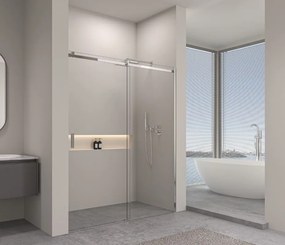 Erga Lynn, nyíló zuhanyajtó 150x195 cm, 8mm átlátszó üveg, króm profil, ERG-V02-LYNN-D150-CL-CR