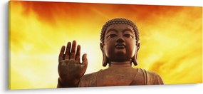 Kép - Buddha piros és sárga háttérrel (120x50 cm)