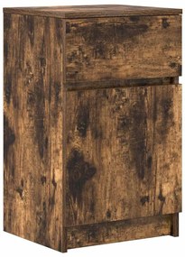 2 db füstös tölgy színű szerelt fa éjjeliszekrény 39x35x65 cm