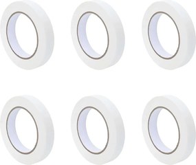 vidaXL Festő Maszkoló Szalagok 6 pcs Fehér 19mm x 50m Papír
