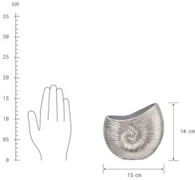 REEF váza/kaspó, ezüst kagyló 14 cm
