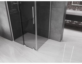 Mexen Velar L, zuhanykabin tolóajtóval 90 x 75 cm, 8mm szürke üveg, króm, 871-090-075-43-01