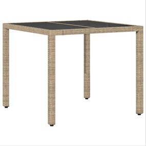 2 db Bézs Polirattan 90 x 90 x 75 cm UV-álló anyagok