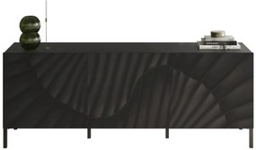 SNAKE háromajtós komód, antracitszürke testet és antracitszürke, díszített mintázatú előlapokkal